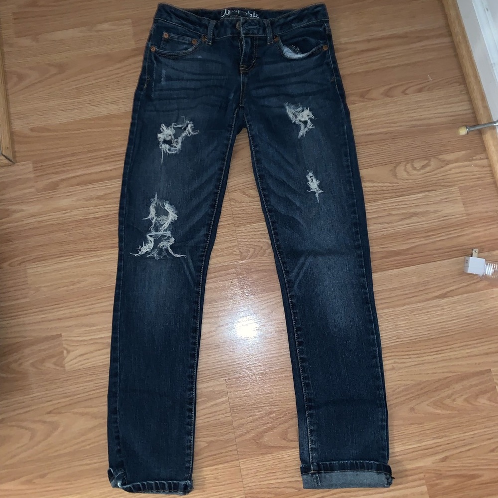aeropostale topped dark wash jeans